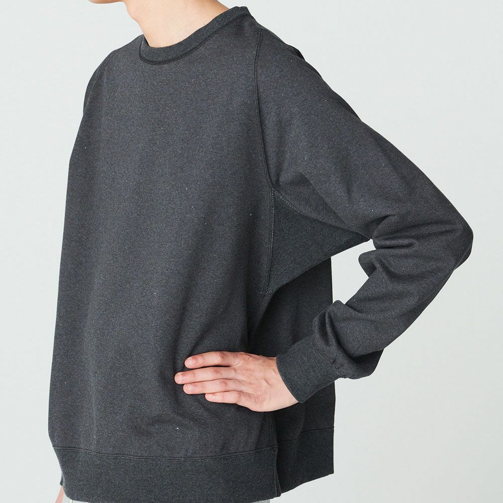 肌側シルク100％起毛 クルーネック スウェットシャツ