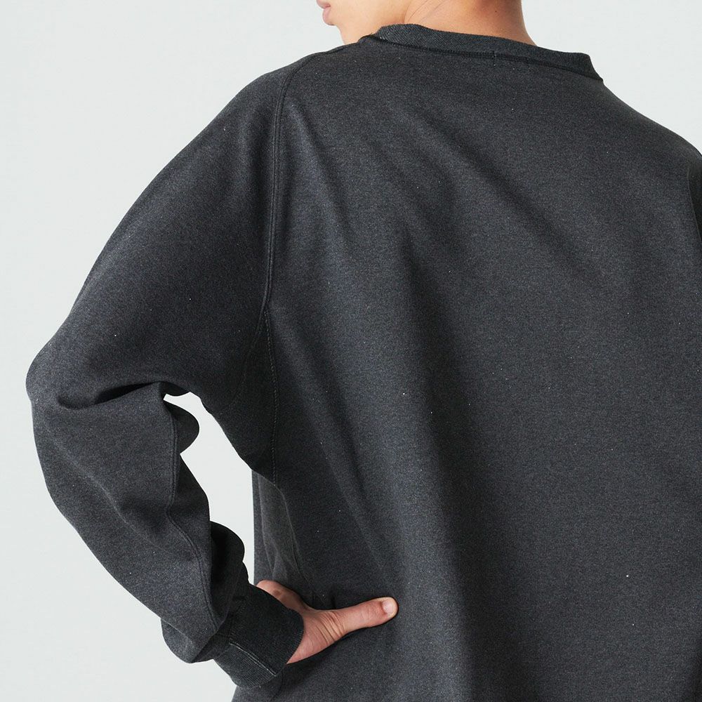 肌側シルク100％起毛 クルーネック スウェットシャツ