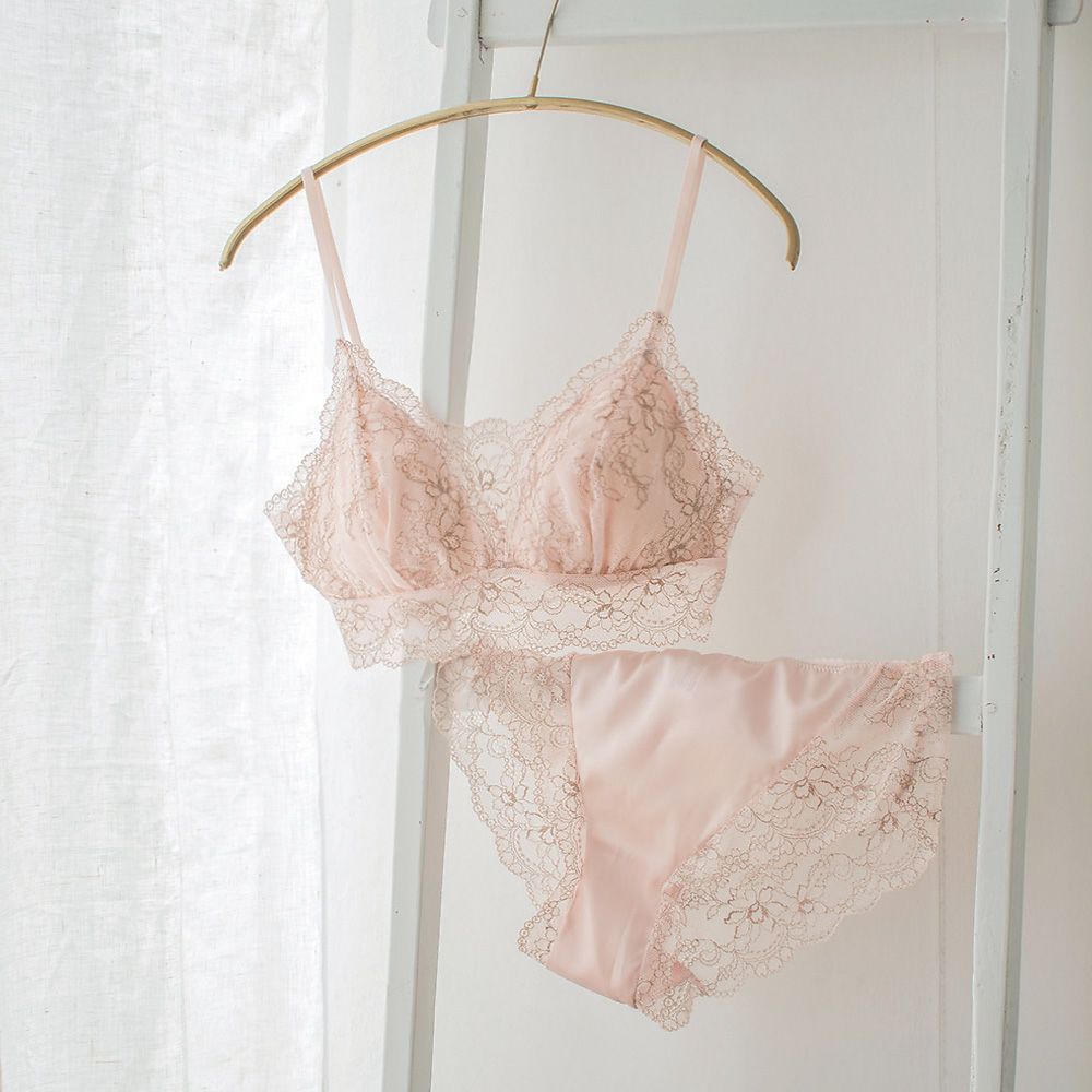 カップ裏シルク ソフトブラ＆ショーツセット 日本製