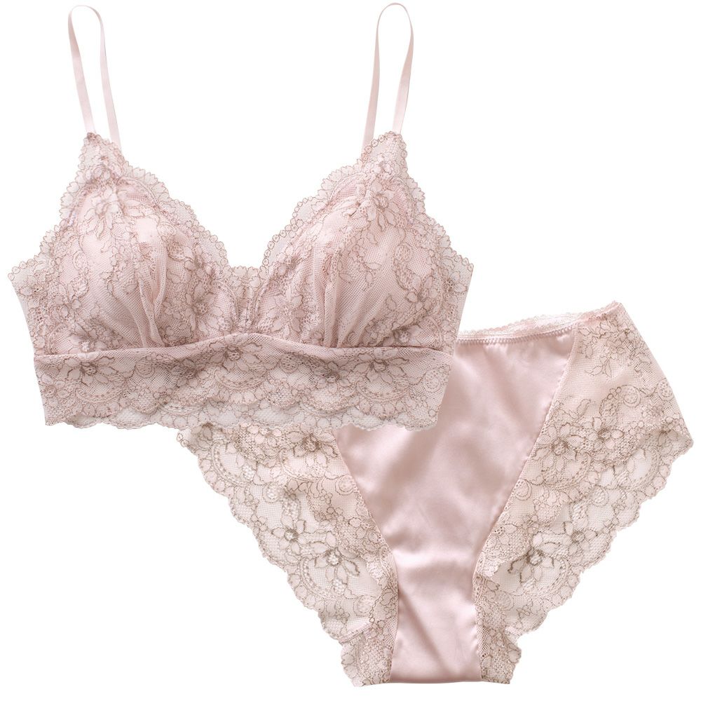 カップ裏シルク ソフトブラ＆ショーツセット 日本製