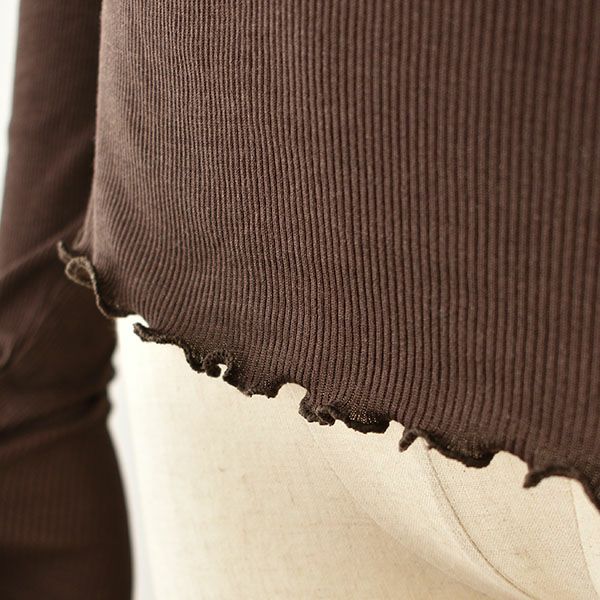 シルク100％ テレコ クルーネック 長袖 インナー 指穴付き 日本製 ウォッシャブル加工