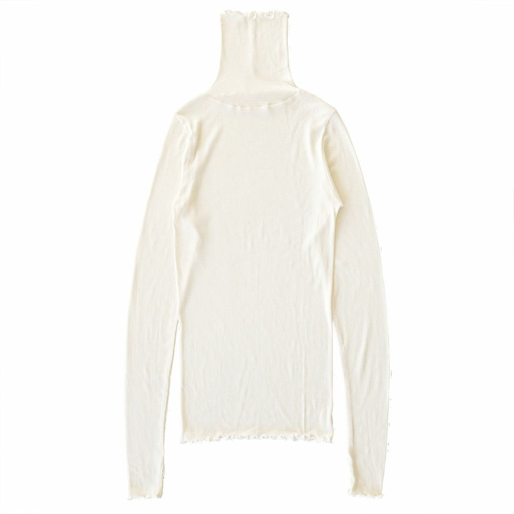 シルク100％ テレコ ハイネック 長袖 インナー 指穴付き 日本製 ウォッシャブル加工