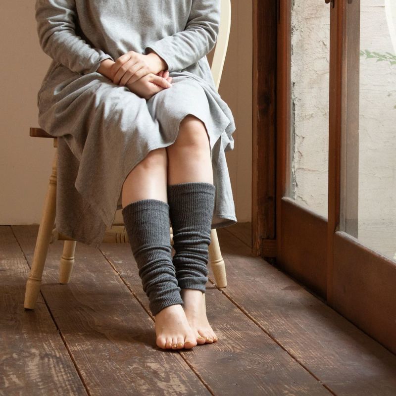 シルク レッグウォーマー 日本製 40cm ロング フィットタイプ 肌側シルク 表側オーガニックコットンの二重構造 男女兼用