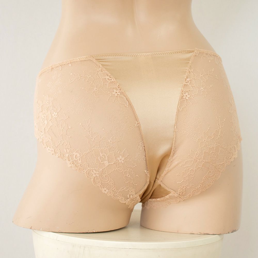 シルクサテン レース付きショーツ 日本製