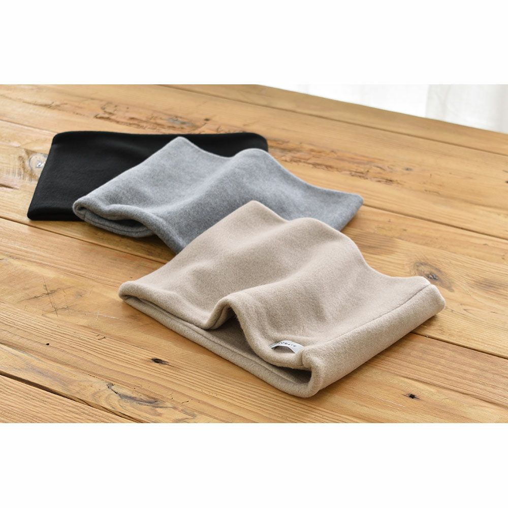 シルク100％ ふわふわ加工 フリース ネックウォーマー 日本製