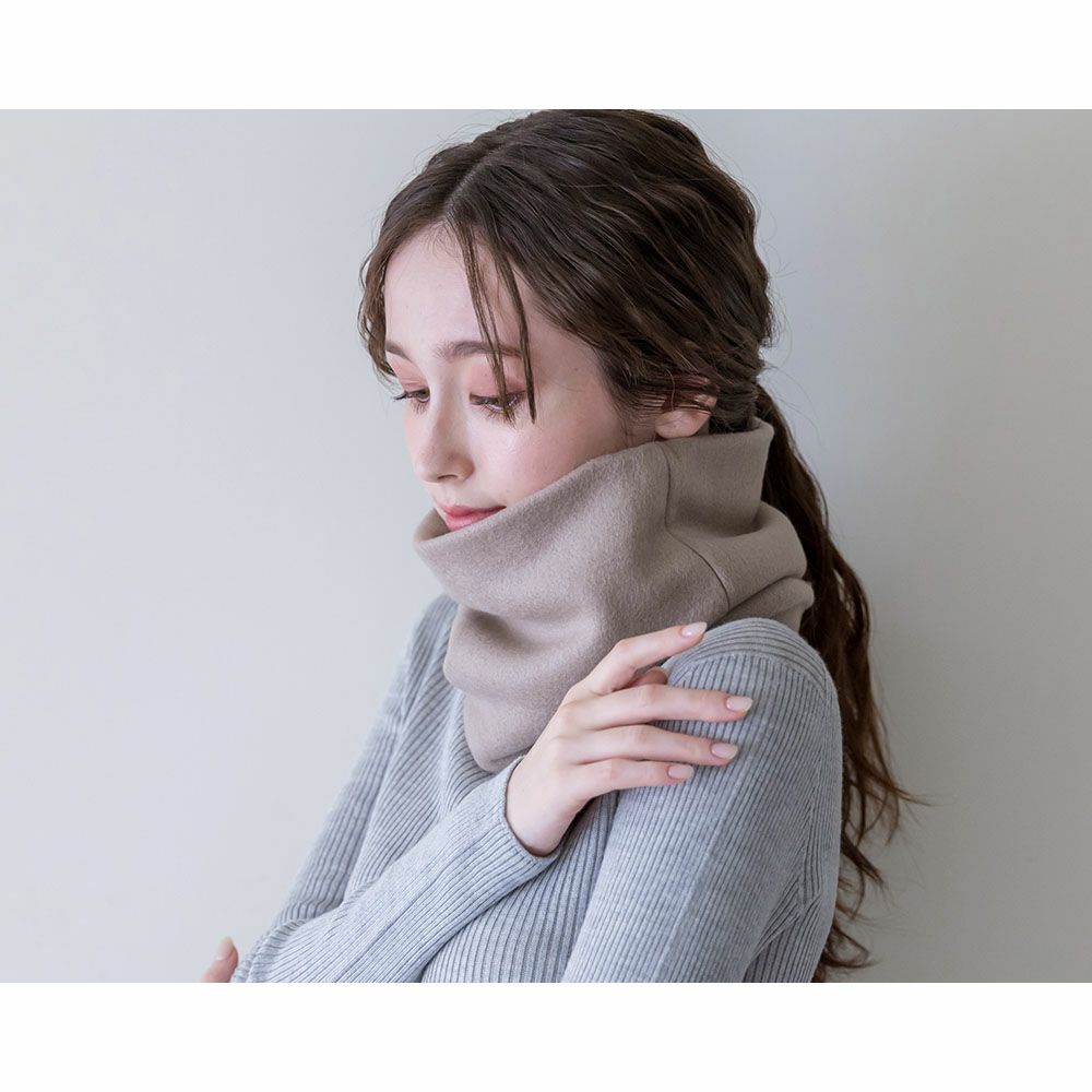 シルク100％ ふわふわ加工 フリース ネックウォーマー 日本製