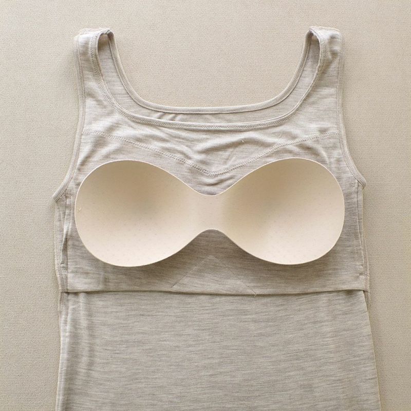 シルク100％ フライス カップ付き タンクトップ 日本製