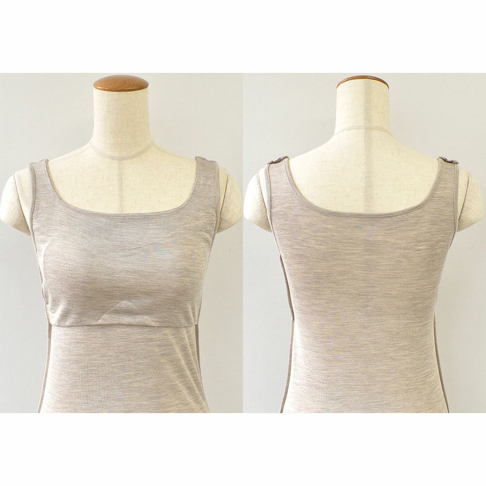 シルク100％ フライス カップ付き タンクトップ 日本製