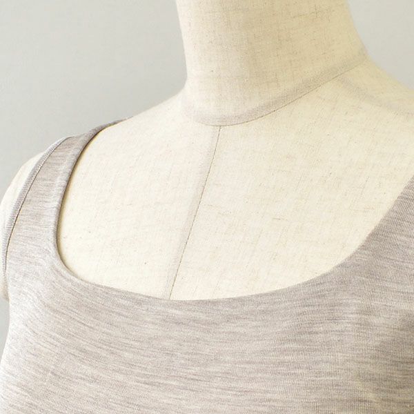 シルク100％ フライス カップ付き タンクトップ 日本製