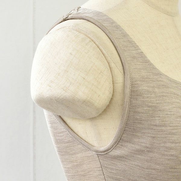 シルク100％ フライス カップ付き タンクトップ 日本製