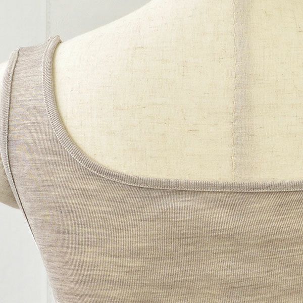 シルク100％ フライス カップ付き タンクトップ 日本製