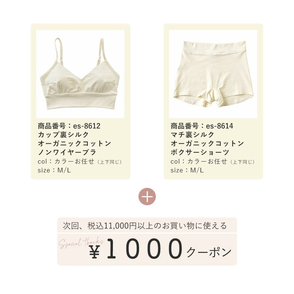 カップ裏シルクのオーガニックコットンブラお試しセット【数量限定】