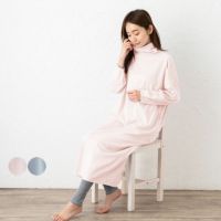  オーガニックコットン ハイネック オーバーワンピース 日本製