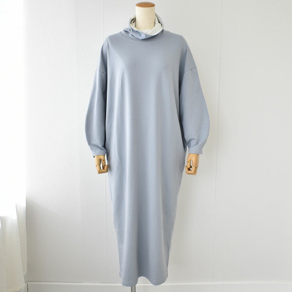  オーガニックコットン ハイネック オーバーワンピース 日本製