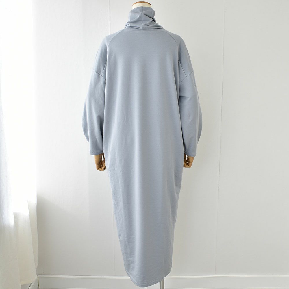  オーガニックコットン ハイネック オーバーワンピース 日本製