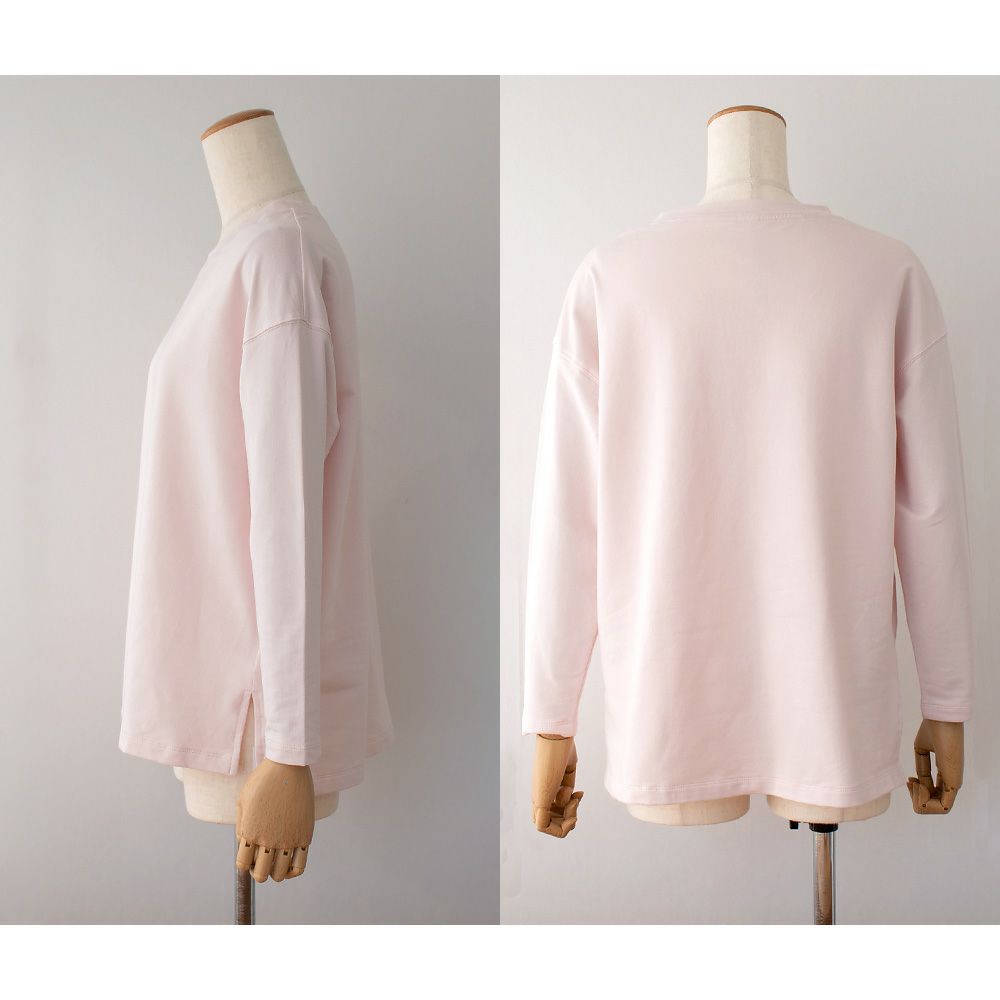 オーガニックコットン パジャマ 上下セット 日本製 トップスとシルク腹巻付きパンツ