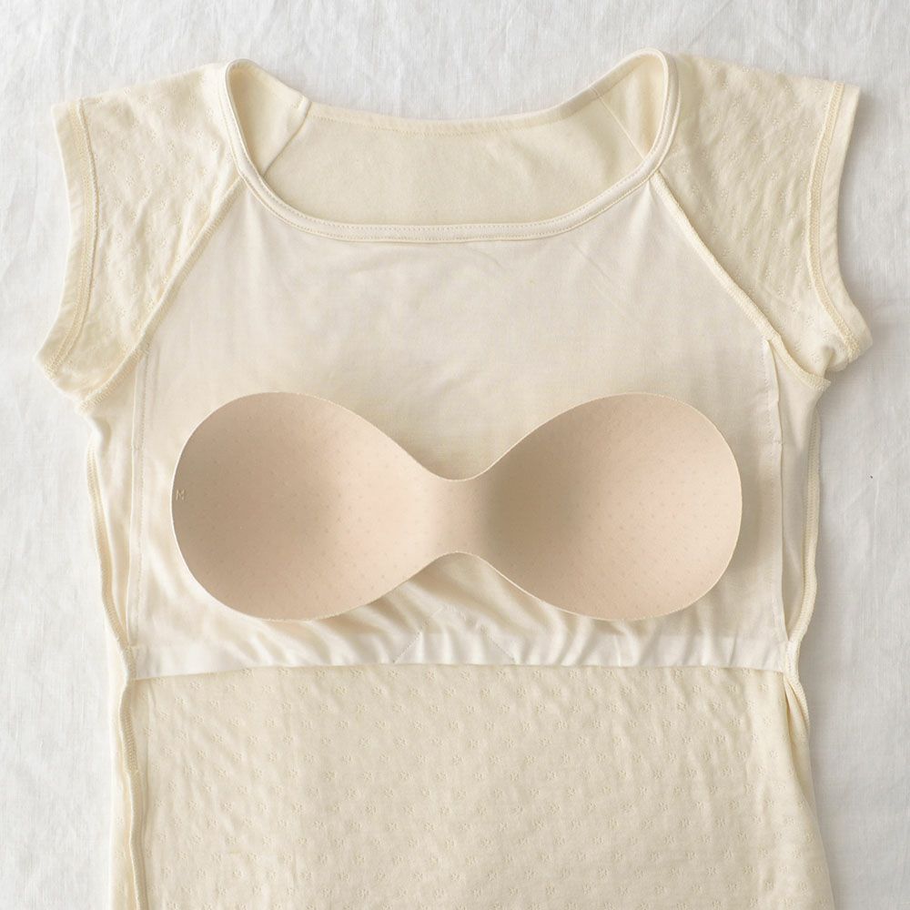 肌側シルク 外側コットン カップ付き パジャマインナー 日本製