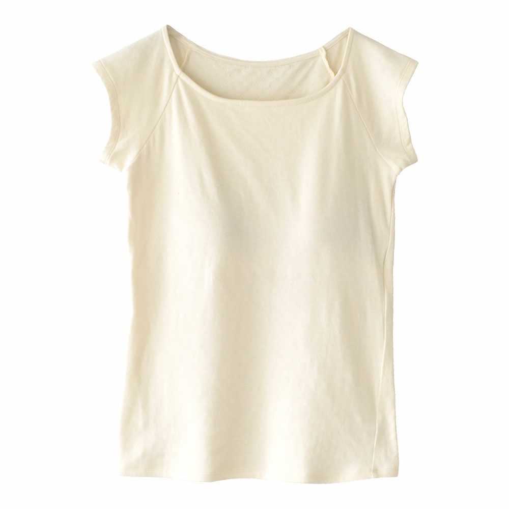 肌側シルク 外側コットン カップ付き パジャマインナー 日本製