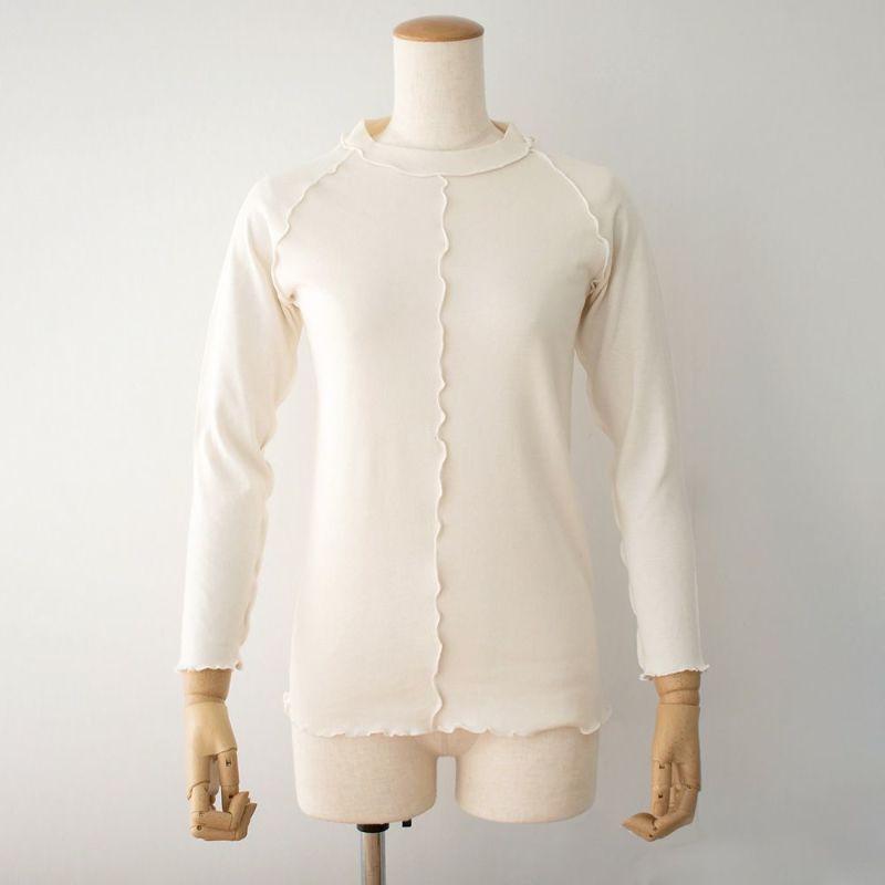 肌側シルク アウトメロー クルーネック パジャマインナー 日本製 表側コットン