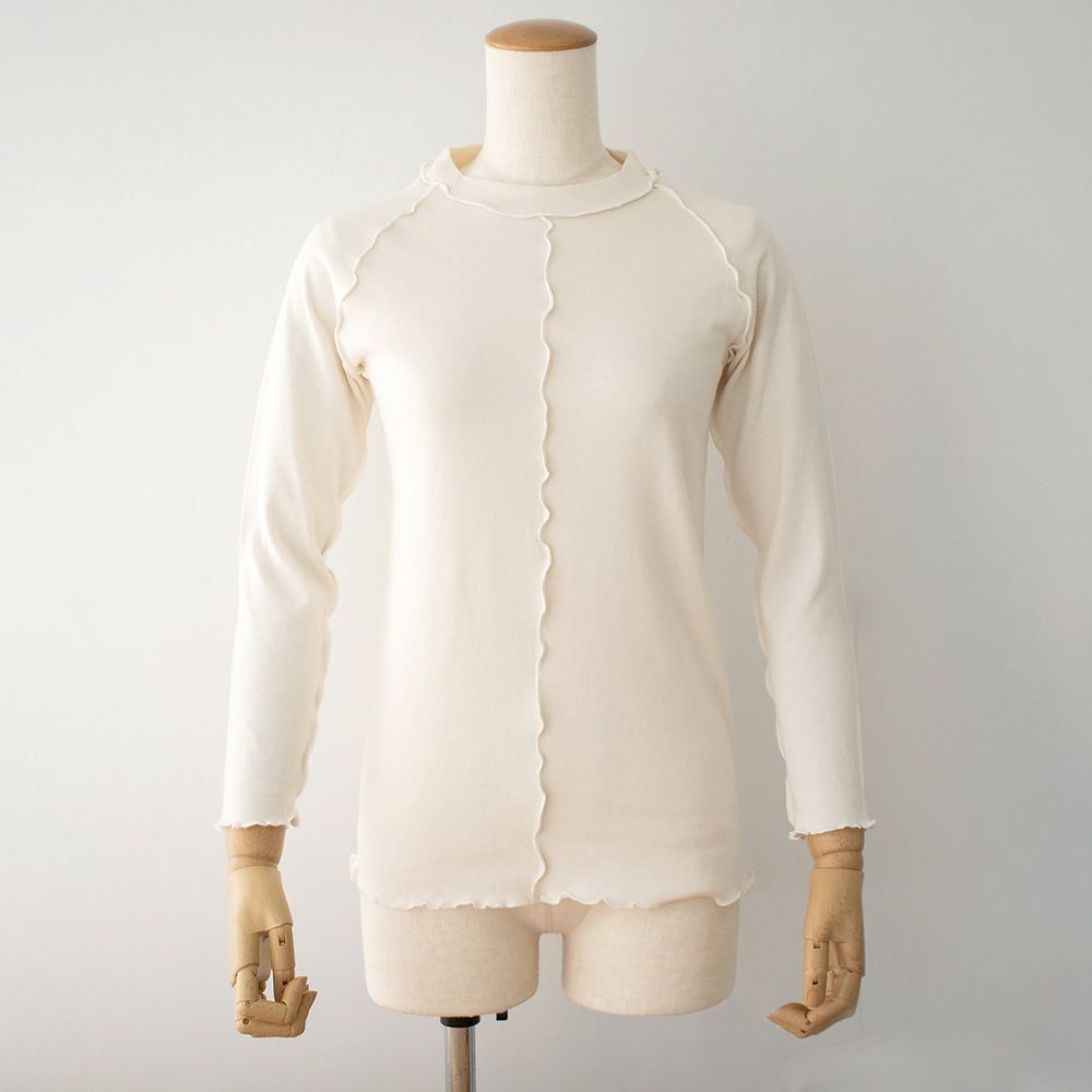 肌側シルク アウトメロー クルーネック パジャマインナー 日本製 表側コットン