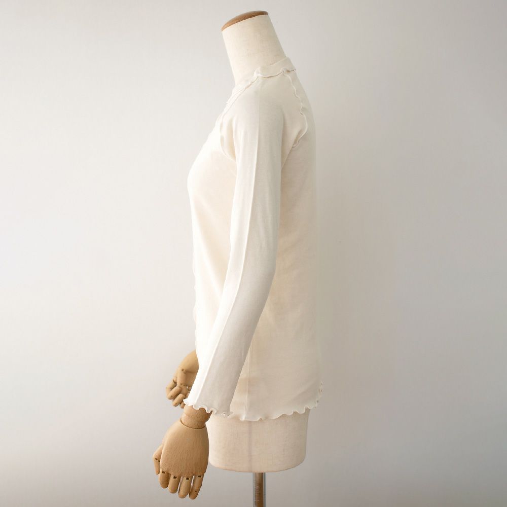 肌側シルク アウトメロー クルーネック パジャマインナー 日本製 表側コットン