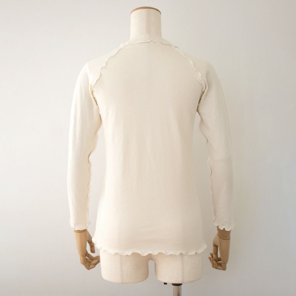 肌側シルク アウトメロー クルーネック パジャマインナー 日本製 表側コットン