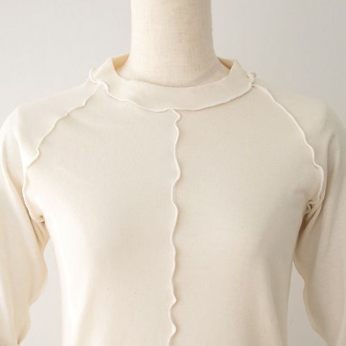 肌側シルク アウトメロー クルーネック パジャマインナー 日本製 表側コットン