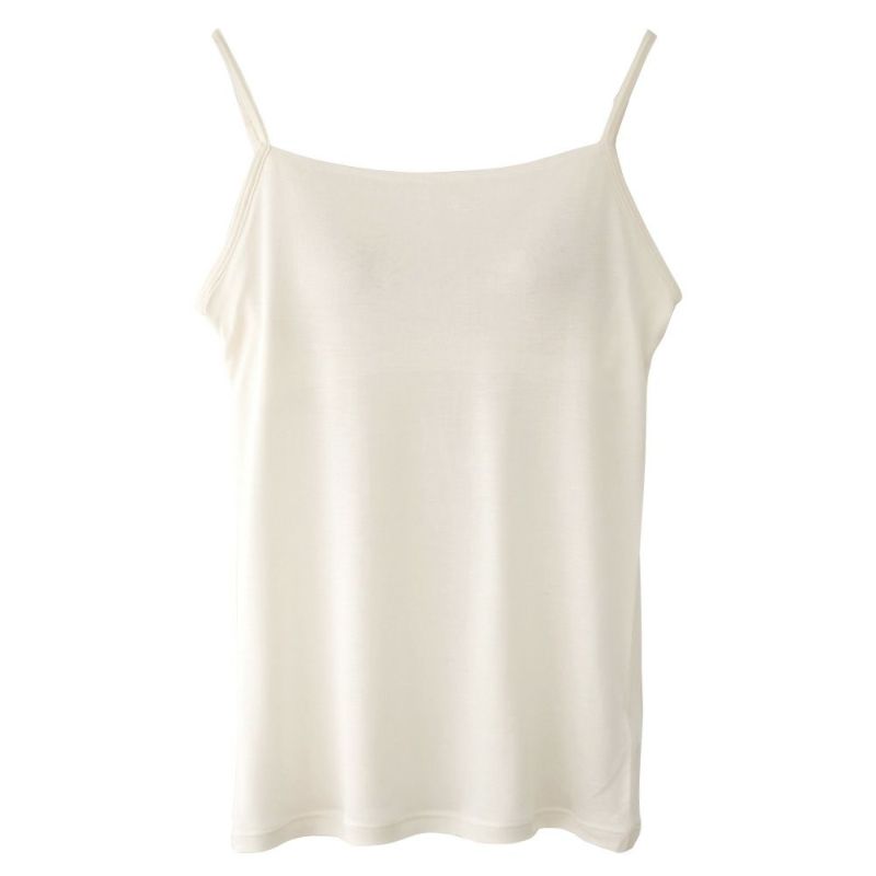 シルク100％ カップ付き キャミソール 日本製 しっかりタイプ 【ふわ肌シルク】