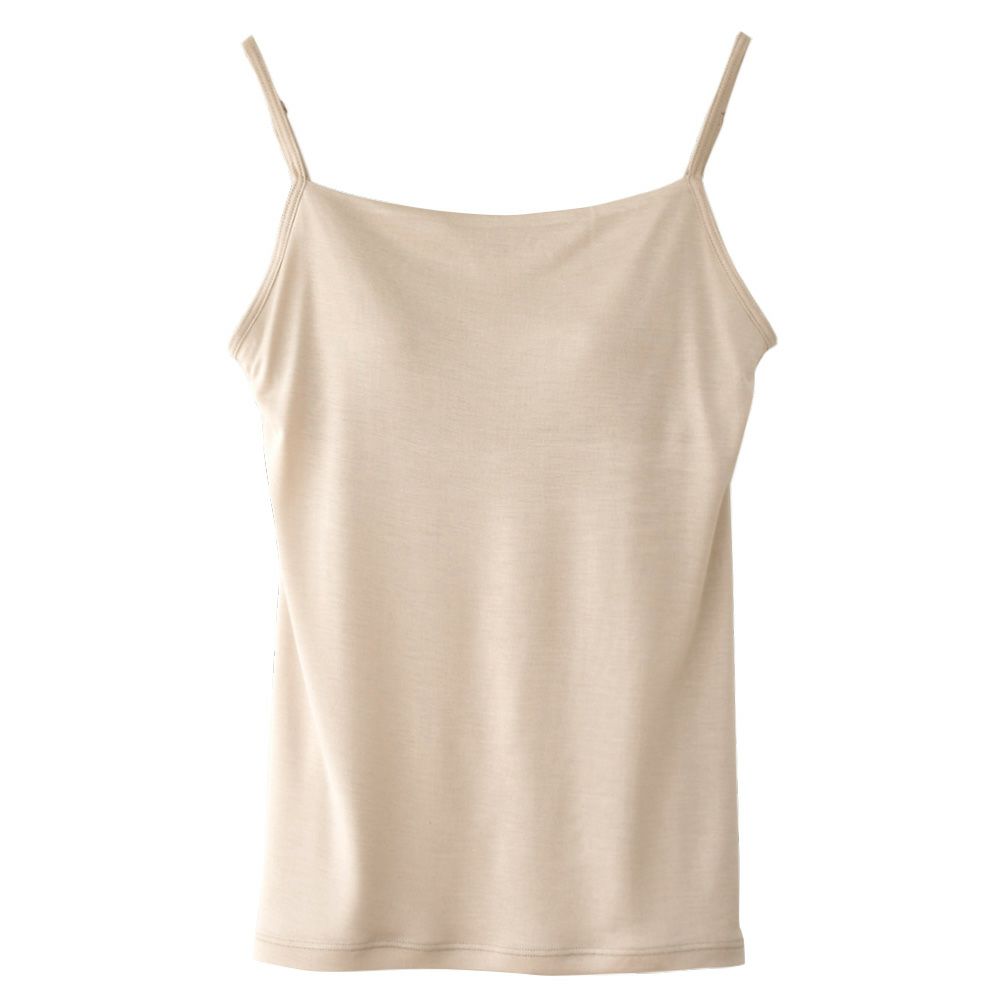 シルク100％ カップ付き キャミソール 日本製 しっかりタイプ 【ふわ肌シルク】