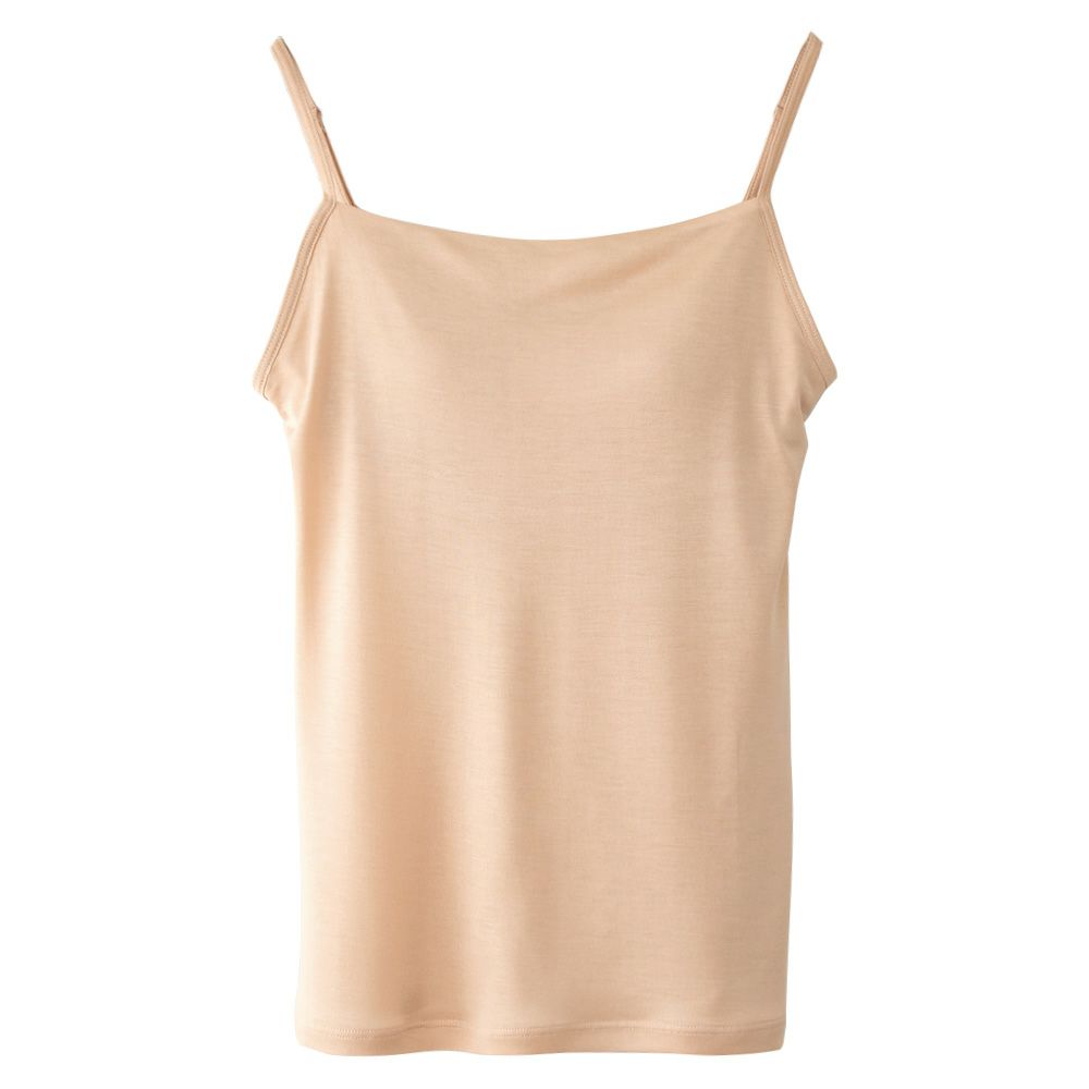 シルク100％ カップ付き キャミソール 日本製 しっかりタイプ 【ふわ肌シルク】